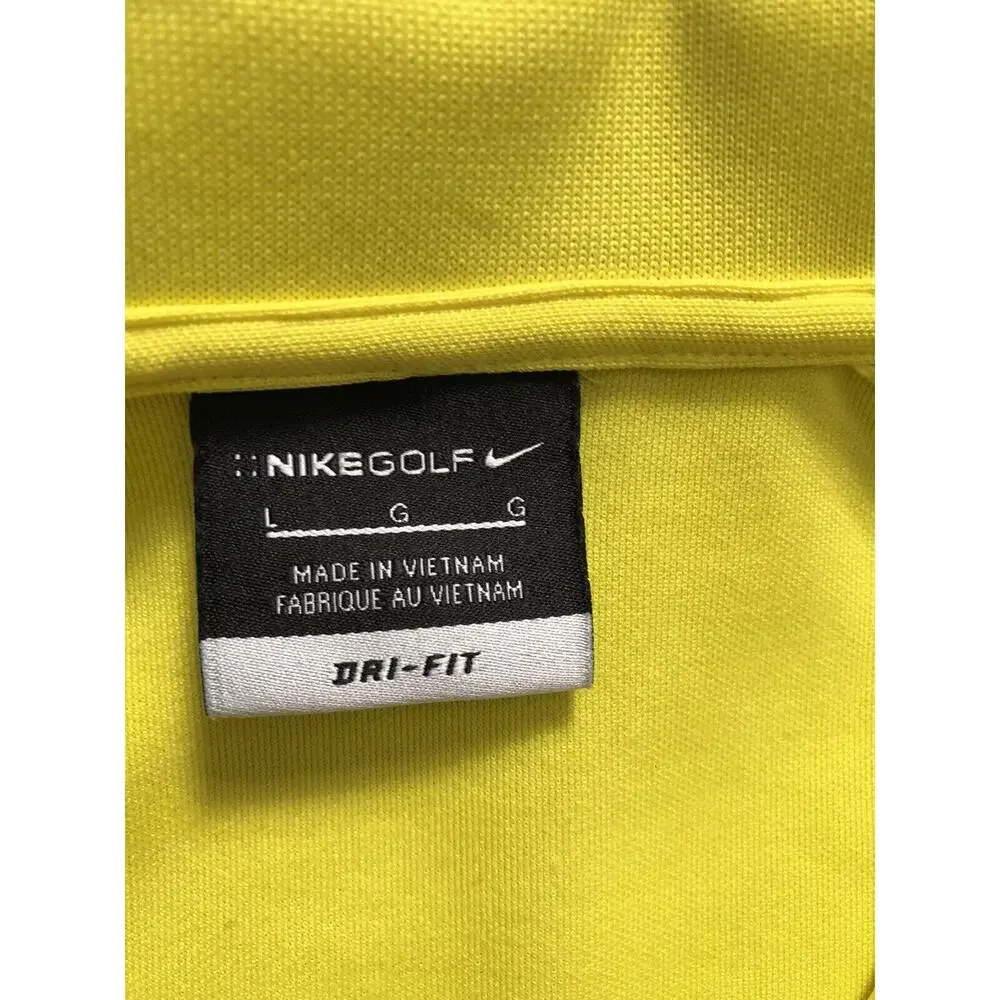 Nike Golf Dri-Fit Collard Shirt Sz Large Yelllow 269269 770